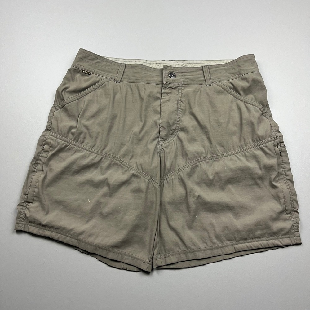 Kuhl Hiking Shorts Mens 36 Gray Nylon Spandex Outdoor Cargo Utility Gorpcore